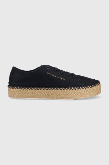 Tenisky Tommy Hilfiger ROPE VULC SNEAKER CORPORATE dámske, tmavomodrá farba