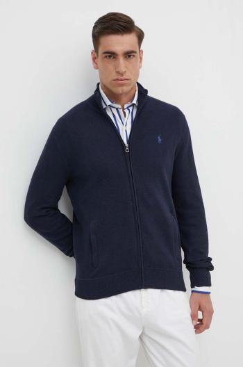 Bavlnený kardigán Polo Ralph Lauren tmavomodrá farba, 710A30449