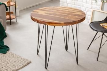 LuxD Dizajnový okrúhly jedálenský stôl Elegant 80 cm Sheesham