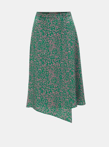 Zelená vzorovaná zavinovacia sukňa Miss Selfridge
