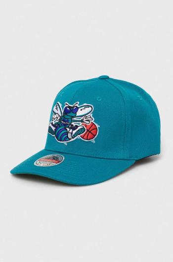 Šiltovka s prímesou vlny Mitchell&Ness Charlotte Hornets tyrkysová farba, s nášivkou