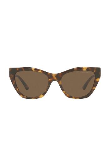 Slnečné okuliare Emporio Armani dámske, hnedá farba