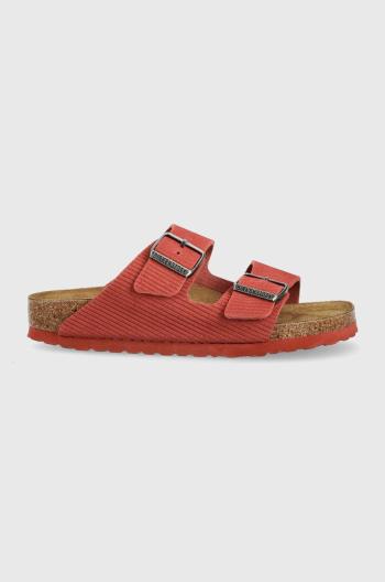 Semišové šľapky Birkenstock Arizona Corduroy dámske, červená farba, 1026102