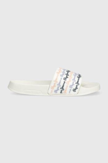 Šľapky Pepe Jeans SLIDER dámske, biela farba, PLS70127