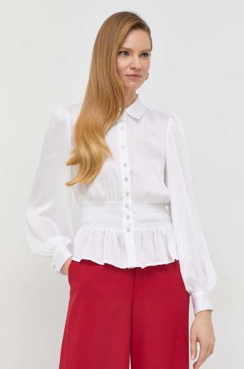 Košeľa Guess dámska, biela farba, regular, s klasickým golierom