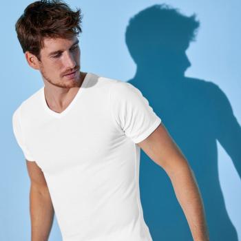 Blancheporte Biele spodné tričko s výstrihom do "V", súprava 6 ks biela 101/108 (XL)
