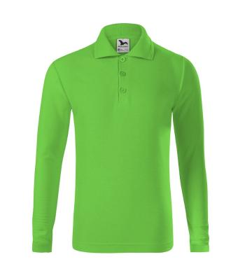 MALFINI Detská polokošeľa s dlhým rukávom Pique Polo LS - Apple green | 134 cm (8 rokov)