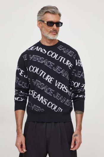 Sveter Versace Jeans Couture pánsky, čierna farba, tenký, 76GAFM50 CMN35