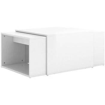 SHUMEE Sada 3 konferenčných stolíkov biela s vysokým leskom 60 × 60 × 30 cm, 806900