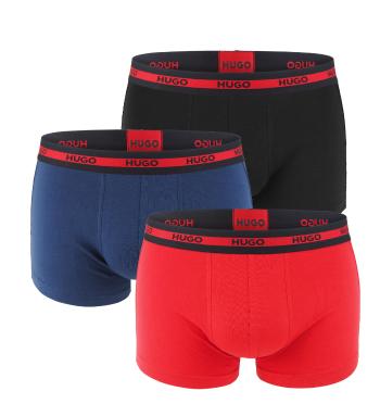 HUGO - boxerky 3PACK cotton stretch dark & red color combo z organickej bavlny - limitovaná fashion edícia (HUGO BOSS)XXL (108-117 cm)