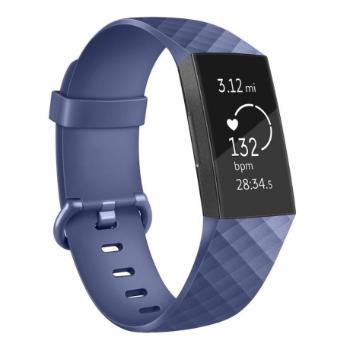 Fitbit Charge 3 / 4 Silicone Diamond (Large) remienok, Dark Blue (SFI008C16)