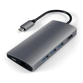 Satechi Aluminium Type-C Multi-Port Adaptér (HDMI 4K, 3× USB 3.0, MicroSD, Ethernet V2) – Space Grey (ST-TCMA2M)