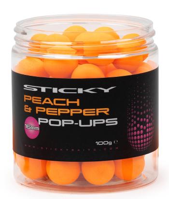 Sticky baits plávajúce boilies peach pepper pop-ups 100 g-12 mm