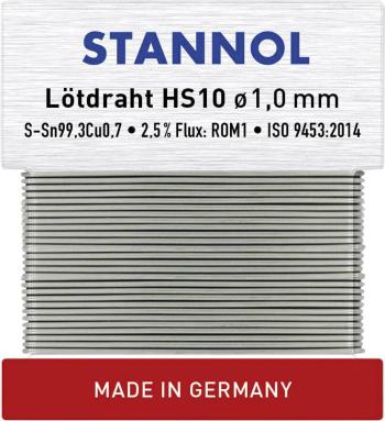 Stannol HS10 spájkovací cín bez olova bez olova Sn99,3Cu0,7 30 g 1 mm