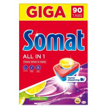 SOMAT All in 1 Giga Tablety do umývačky riadu Lemon&Lime 90 ks