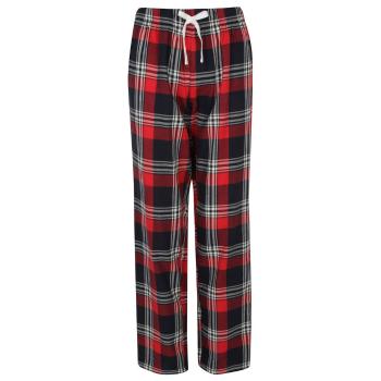 SF (Skinnifit) Dámske flanelové pyžamové nohavice - Červená / tmavomodrá | XL