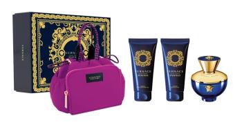 Versace Pour Femme Dylan Blue – EDP 100 ml + telové mlieko 100 ml + sprchový gél 100 ml + kozmetická taštička