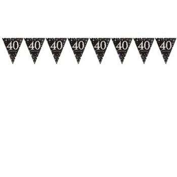 Girlanda vlajky 40 rokov - narodeniny - happy birthday - 400 cm (13051637323)