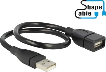 Delock #####USB-Kabel USB 2.0 #####USB-A Stecker, #####USB-A Buchse 35.00 cm čierna flexibilný kábel labutí krk