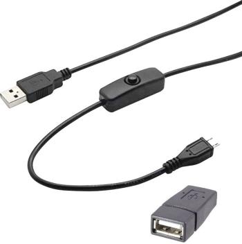Renkforce #####USB-Kabel USB 2.0 #####USB-A Stecker, #####USB-A Buchse 1.50 m čierna vr. spínače ZAP / VYP