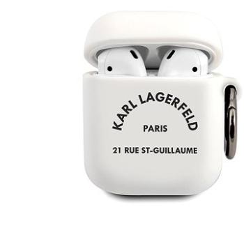Karl Lagerfeld Rue St Guillaume Silikónové Puzdro pre Airpods 1/2 White (3700740500767)