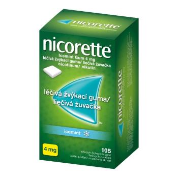 Nicorette žuvačky na odvykanie od fajčenia Icemint 4mg,105 ks