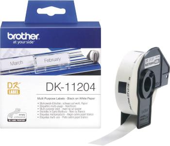 Brother DK-11204 etikety v roli 54 x 17 mm papier  biela 400 ks permanentné DK11204 adresná nálepky