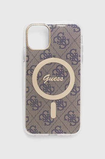 Puzdro na mobil Guess iPhone 11 6.1" béžová farba