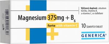Generica MAGNESIUM 375 mg + B6 forte s vitamínom C 10 šumivých tabliet