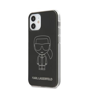 KARL LAGERFELD OUTLINE Ochranný kryt Apple iPhone 12 mini čierny