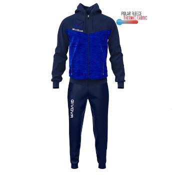 TUTA VISA MELANGE CON CAPPUCCIO POLARFLEECE BLU/AZZURRO MELANGE Tg. 2XL