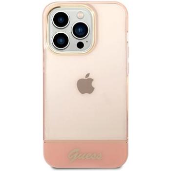 Guess PC/TPU Camera Outline Translucent Zadný Kryt pre iPhone 14 Pro Max Pink (GUHCP14XHGCOP)