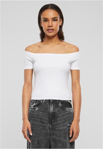 Urban Classics Ladies Organic Off Shoulder Rib Tee white - M