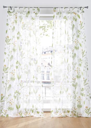 Záclona s kvetovanou potlačou (1 ks)