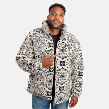 Zimná bunda Karl Kani Og Paisley Teddy Puffer Jacket off white/black - XL