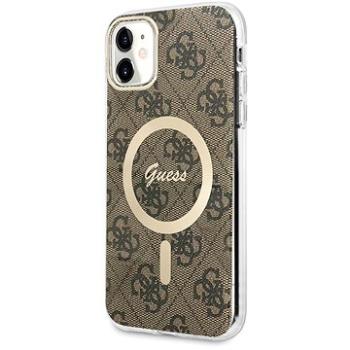 Guess 4G IML MagSafe Kompatibilný Zadný Kryt na iPhone 11 Brown (GUHMN61H4STW)