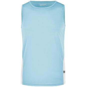 James & Nicholson Pánske športové tričko bez rukávov JN305 - Oceán / biela | XL