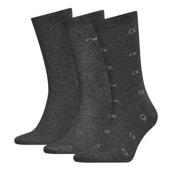 CALVIN KLEIN - ponožky 3PACK gray logo CK v darčekovom balení-UNI