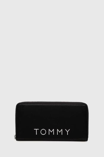 Peňaženka Tommy Jeans dámska, čierna farba, AW0AW16389