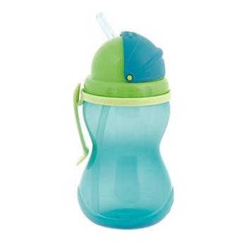 Canpol babies Fľaša športová so slamkou 370 ml modrá (5901691812284)
