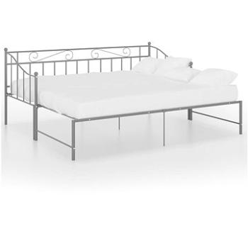 Shumee Rám vysúvacej postele/pohovky sivý kovový 90 × 200 cm, 324778