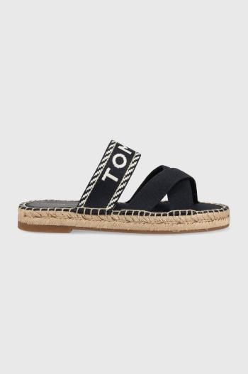 Šľapky Tommy Hilfiger SEASONAL WEBBING SANDAL dámske, tmavomodrá farba, FW0FW07181