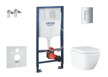 GROHE - Solido Set predstenovej inštalácie, klozetu a dosky Euro Ceramic, softclose, Triple Vortex, tlačidlo Even, chróm SANI15BB1105