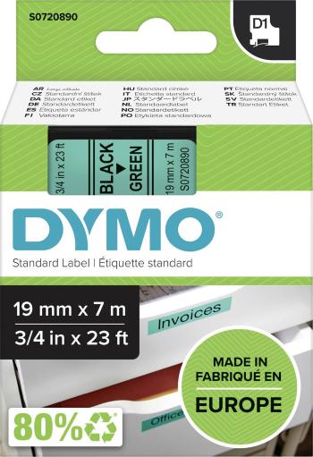 páska do štítkovača  DYMO D1 45809  Farba pásky: zelená Farba písma:čierna 19 mm 7 m