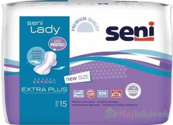 Seni Lady EXTRA PLUS Vložky inkontinenčné, rozmer 15x33cm, savost 590ml, 15ks