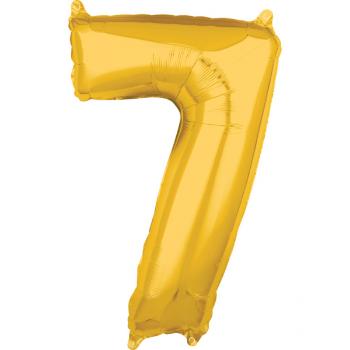 Amscan Fóliový balón narodeninové číslo 7 zlatý 66cm