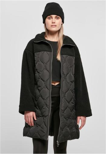 Urban Classics Ladies Oversized Sherpa Quilted Coat black - 5XL