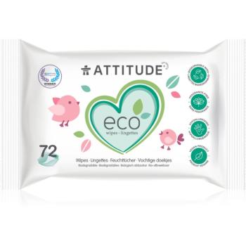 Attitude Eco vlhčené obrúsky bez vône 72 ks