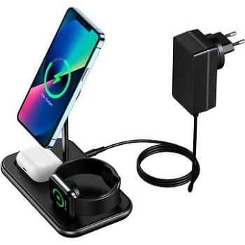 ChoeTech MFM certified 3 in 1 Magnetic Wireless Charger for Iphone 12, 13 series and Apple watch ( w (T589-F)