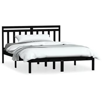 Rám postele čierny masívne drevo 135 × 190 cm Double, 3100568